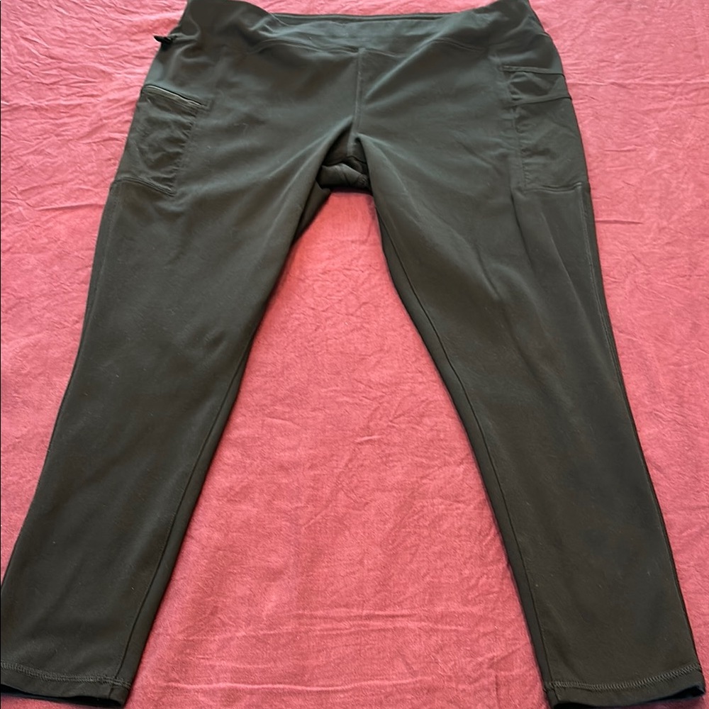Carhartt Black XL 16/18 Fitted stretch Leggings side pockets utility farm ranch